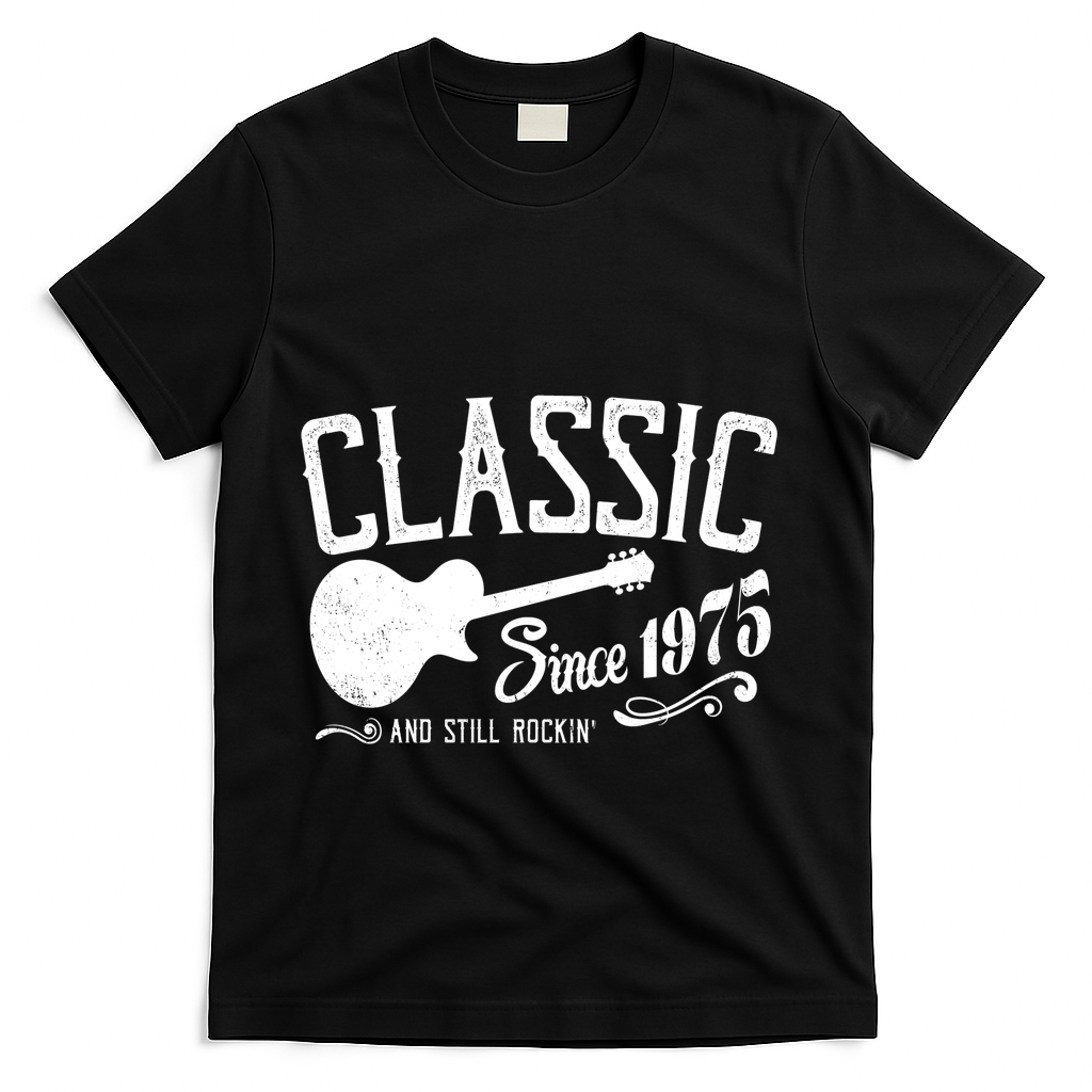 Classic Since 1975 And Still Rockin 50th Birthday T-Shirt - Black