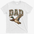 Camouflage Varsity Father's Day Dad Duck Hunting T-Shirt - White
