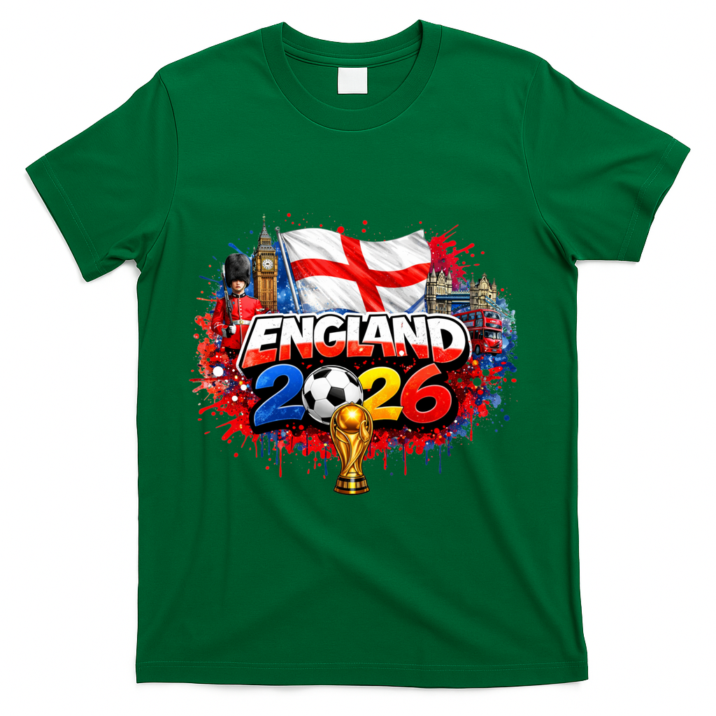 ENGLAND North America Soccer Tournament 2026 T-Shirt - Green