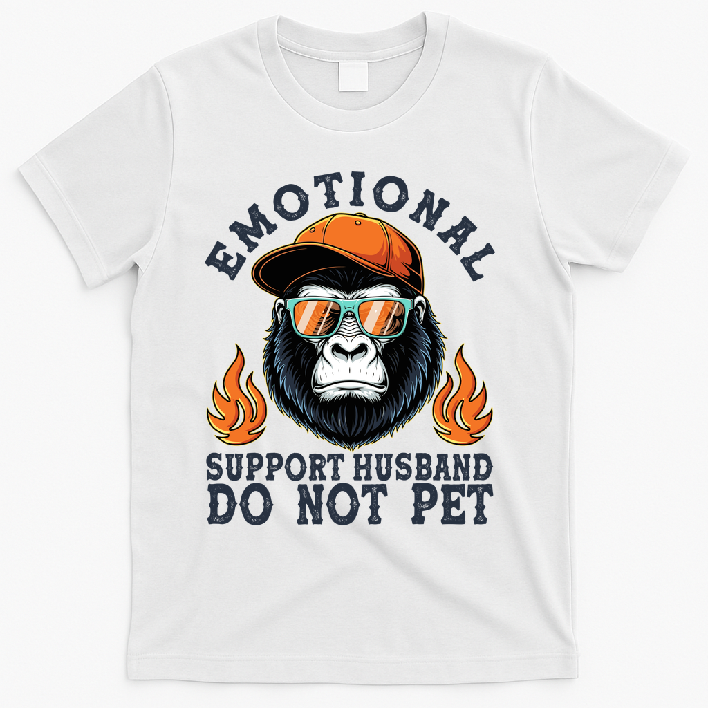 Emotional Support Husband Do Not Pet T-Shirt - White
