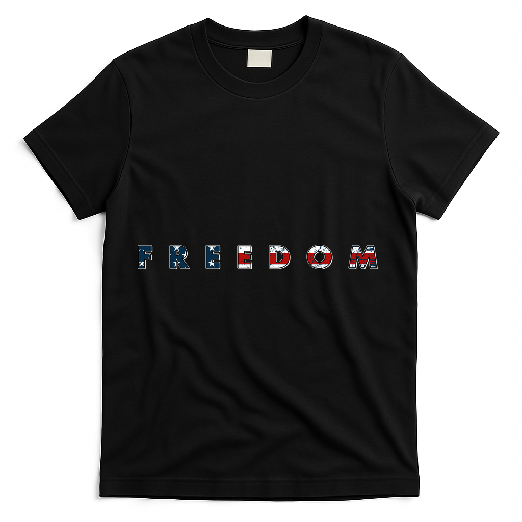 Freedom 250th Anniversary Birthday America USA Eagle Front And Back T-Shirt - Black