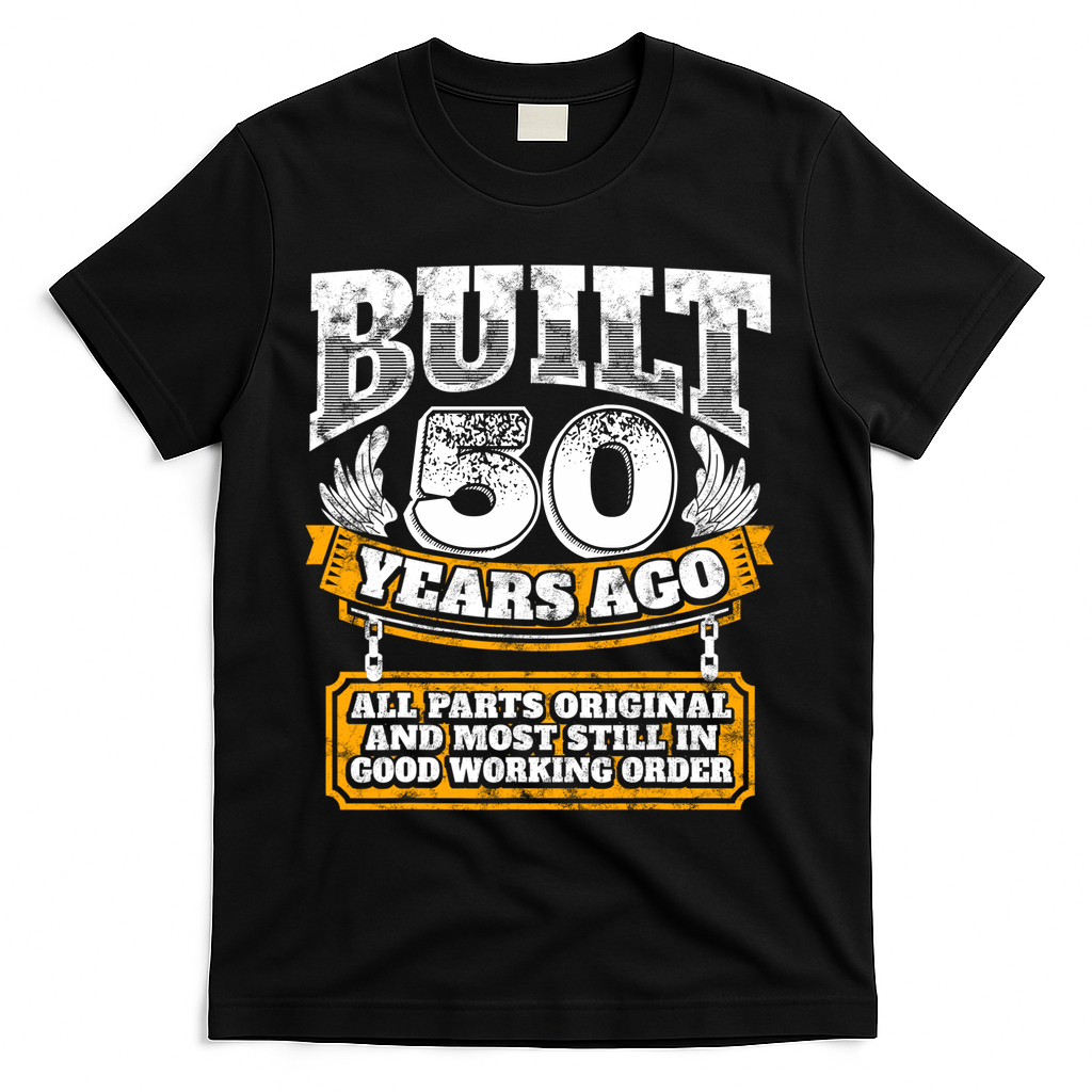 Funny 50th Birthday Gift BDay Gift Saying Age 50 Year Joke T-Shirt - Black