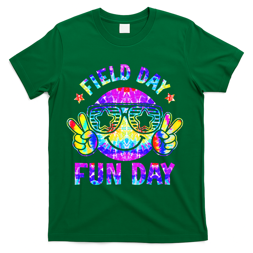 Field Day Fun Day Colorful Teacher Students T-Shirt - Green