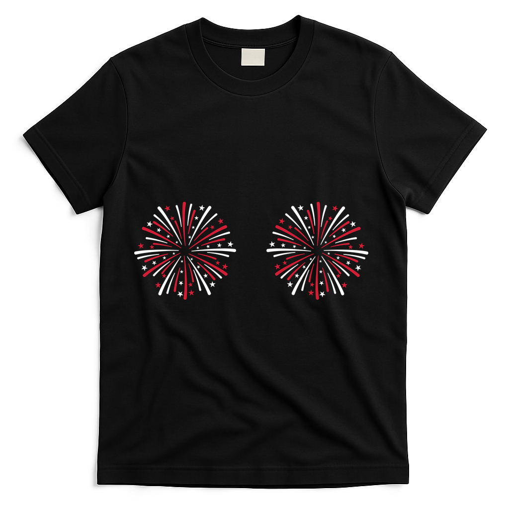 Funny Fourth Of July Fireworks T-Shirt - Black