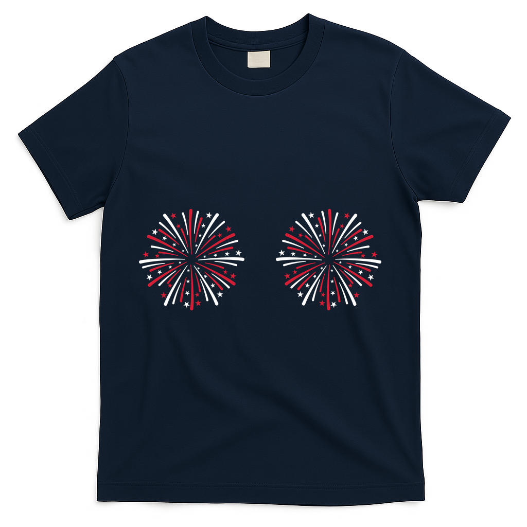 Funny Fourth Of July Fireworks T-Shirt - Navy
