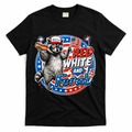 Funny Red White And Feral Patriotic Raccoon 4th Of July T-Shirt - Black