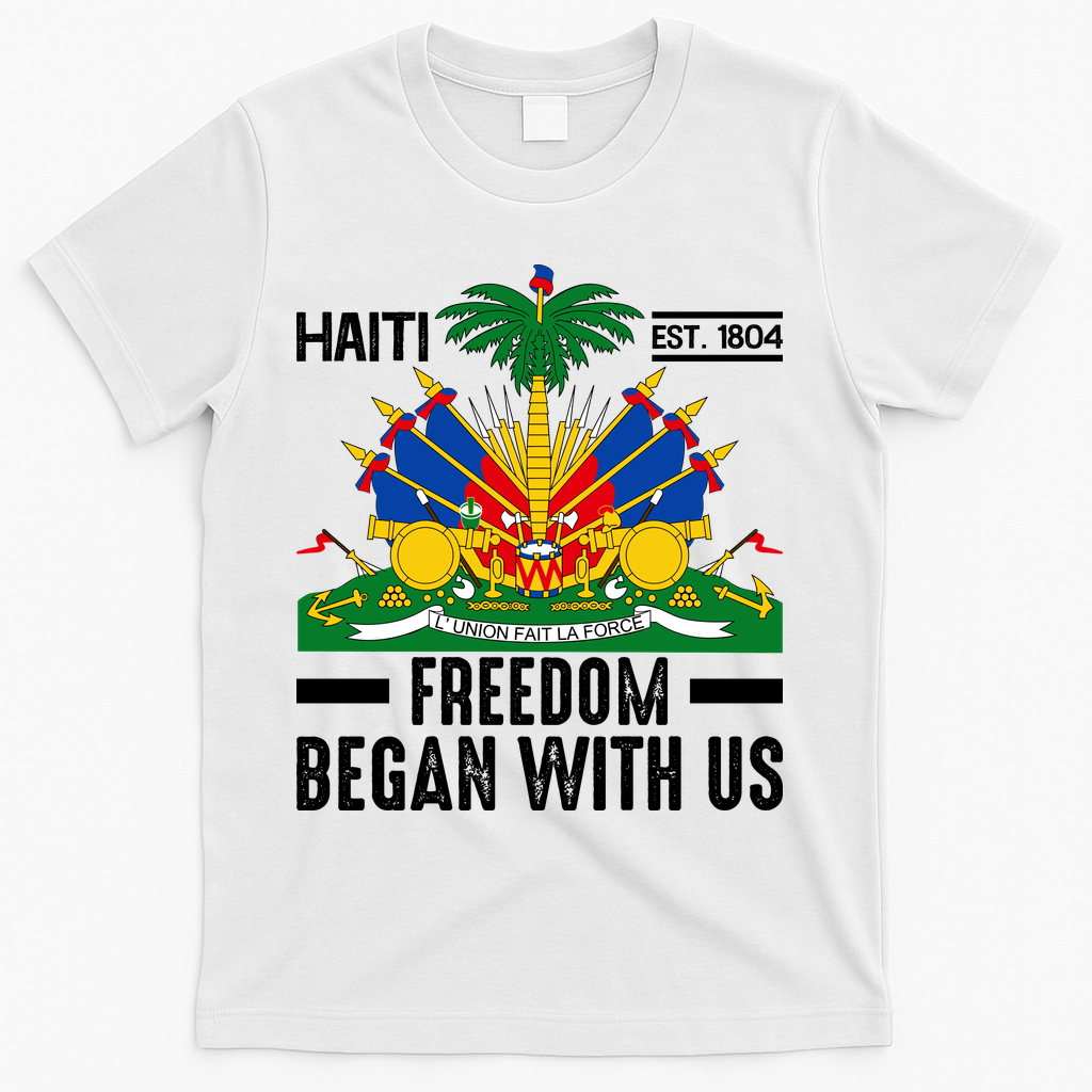 Haiti Flag Haitian Heritage Month Freedom T-Shirt - White