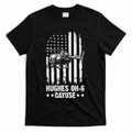 Hughes OH-6 Cayuse American Flag Helicopter T-Shirt - Black
