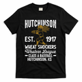 Hutchinson Wheat Shockers Kansas Vintage Baseball Team T-Shirt - Black