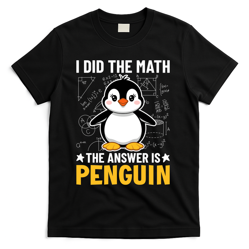 I Did The Math The Answer Is Penguin Lover Funny T-Shirt - Black