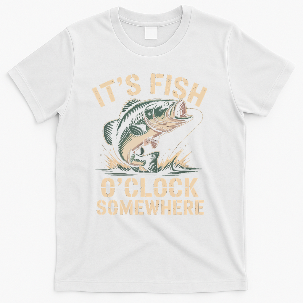 It's Fish O'Clock Somewhere T-Shirt - White
