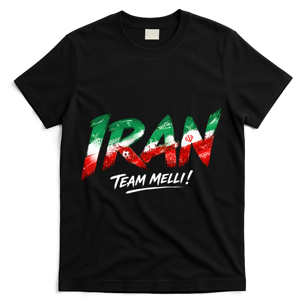 Iran Team Melli Soccer Fan Apparel T-Shirt - Black