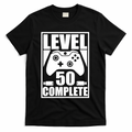 Level 50 Complete Video Gamer 50th Birthday T-Shirt - Black