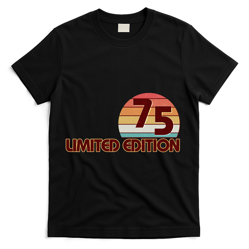 Limited Edition 1975 Retro Sun 50th Birthday T-Shirt - Black