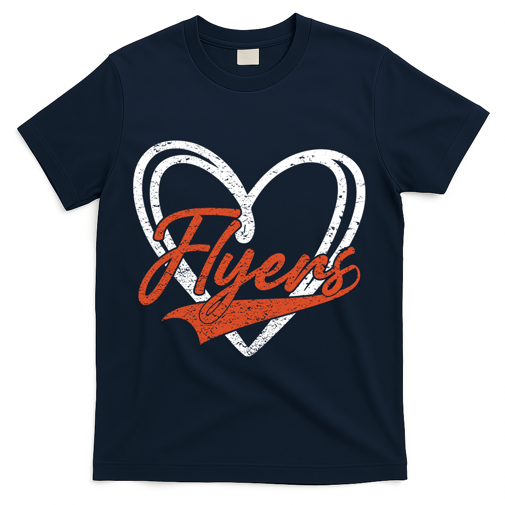 Love Heart Flyers T-Shirt - Navy
