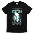 Never Underestimate A Man In His Fifties Who Can Ride A Bicycle T-Shirt - Black