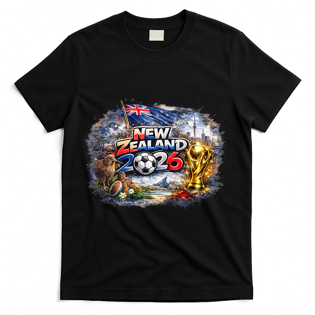 NEW ZELAND North America Soccer Tournament 2026 T-Shirt - Black