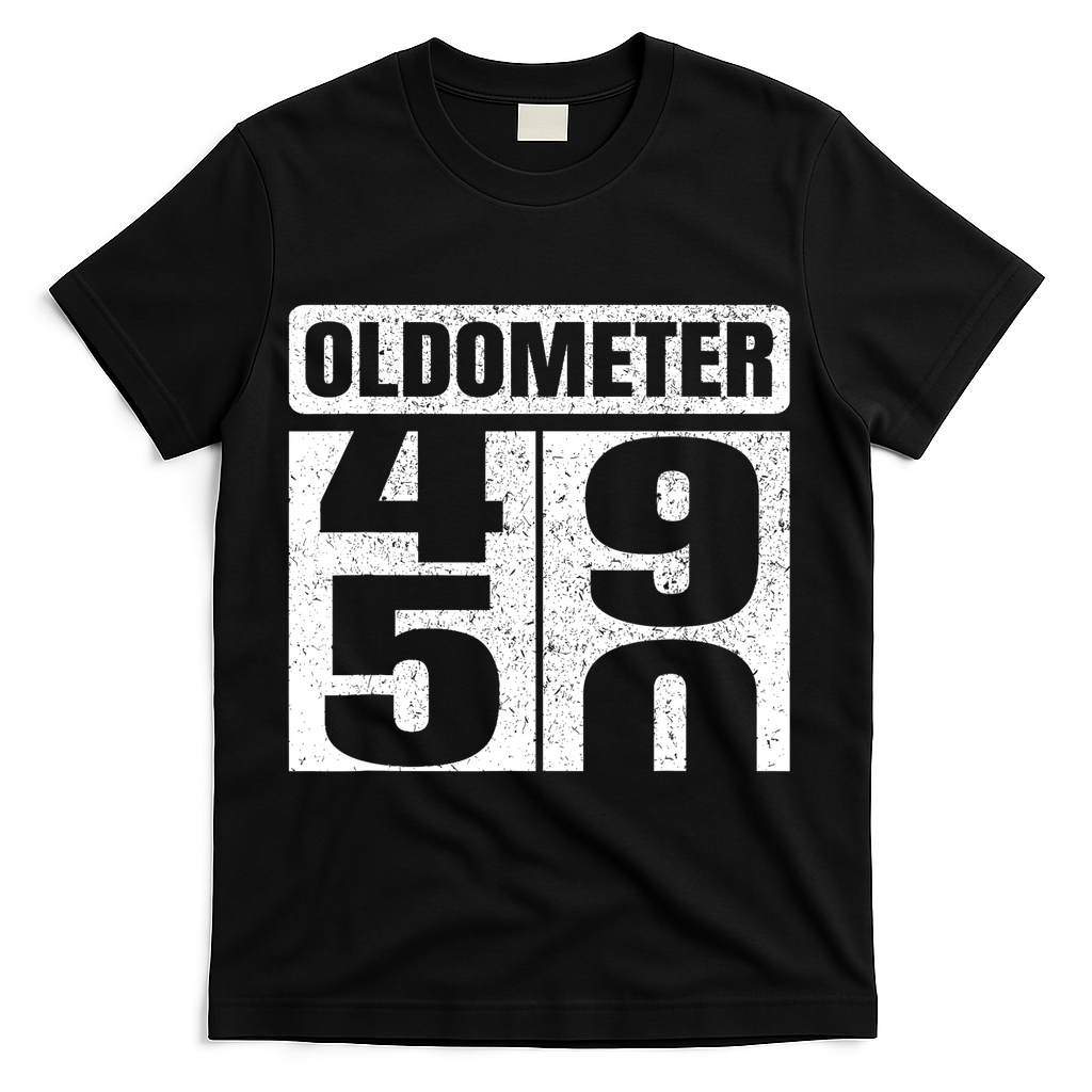 Oldometer 4950s 50th Birthday Tees Funny Gifts Idea T-Shirt - Black