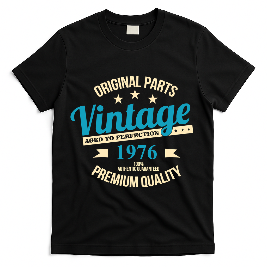 Original Parts Vintage Age To Perfection Premium Quality 1976 50th Birthday T-Shirt - Black