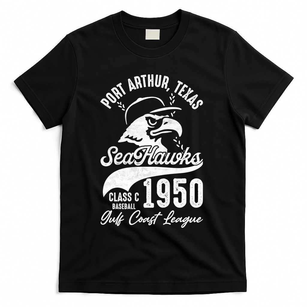 Port Arthur Sea Hawks Texas Vintage Baseball Team T-Shirt - Black