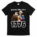 Party Like It's 1776 George Washington Bald Eagle T-Shirt - Black
