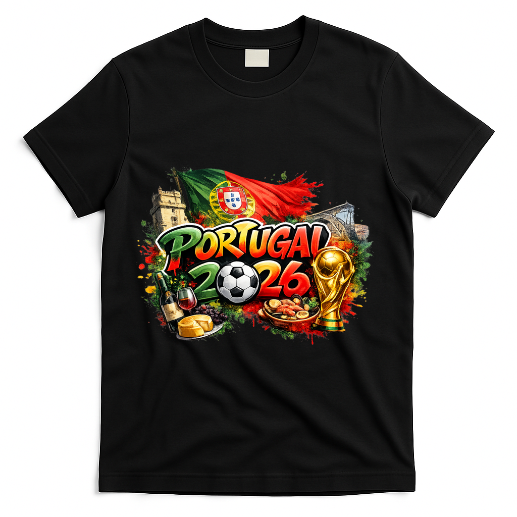 PORTUGAL North America Soccer Tournament 2026 T-Shirt - Black