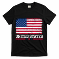 Patriotic USA Flag Grunge Style Apparel Gift T-Shirt - Black