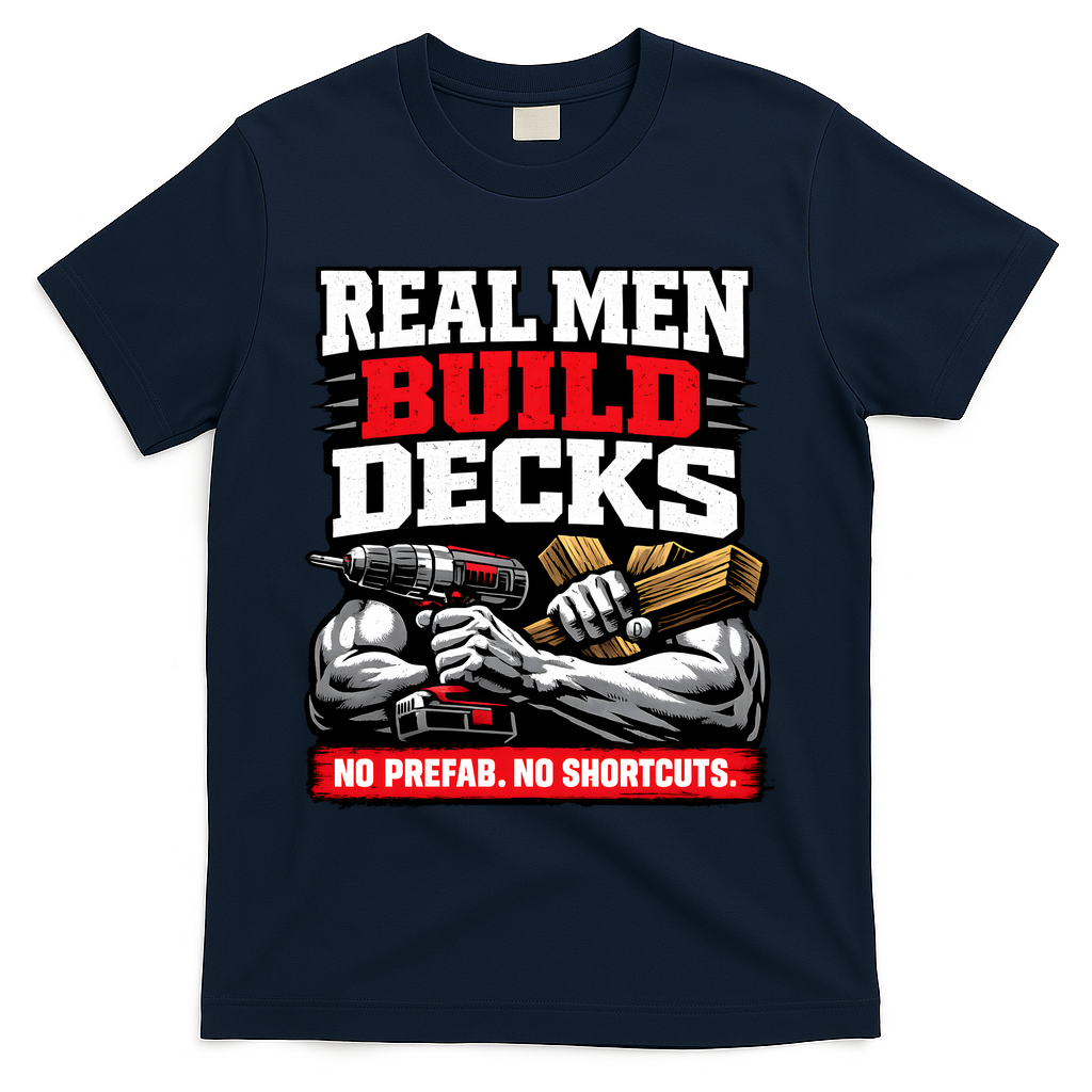 Real Men Build Decks T-Shirt - Navy