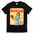 Retro Pickleball Funny Because Murder Is Wrong T-Shirt - Black