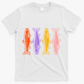 Rainbow Trout Fish Retro 80s T-Shirt - White