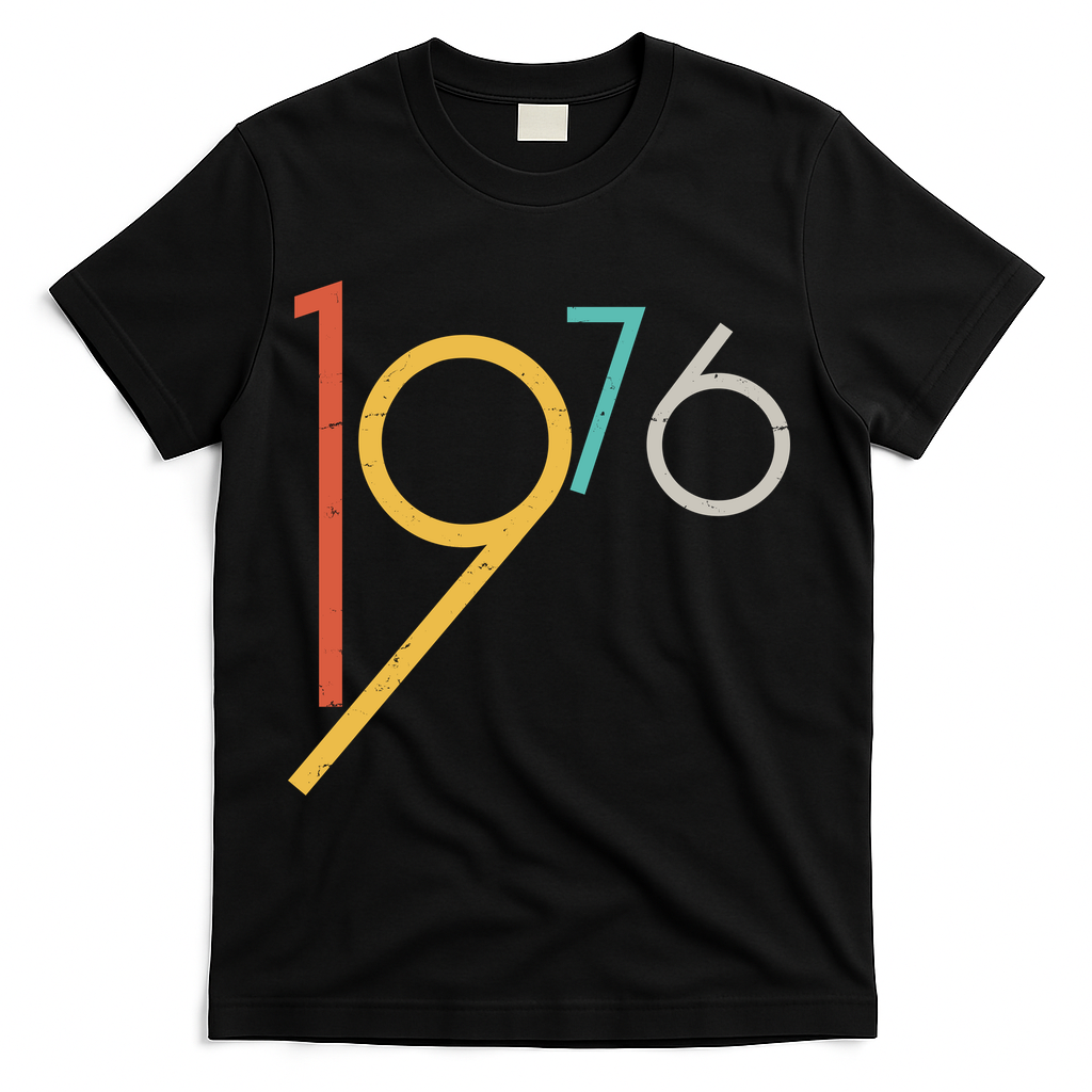 Retro Vintage Style 1976 50th Birthday T-Shirt - Black