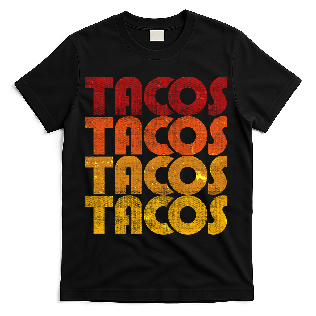 Retro Vintage Tacos T-Shirt - Black