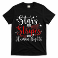 Stars And Stripes Human Rights Back And Front T-Shirt - Black