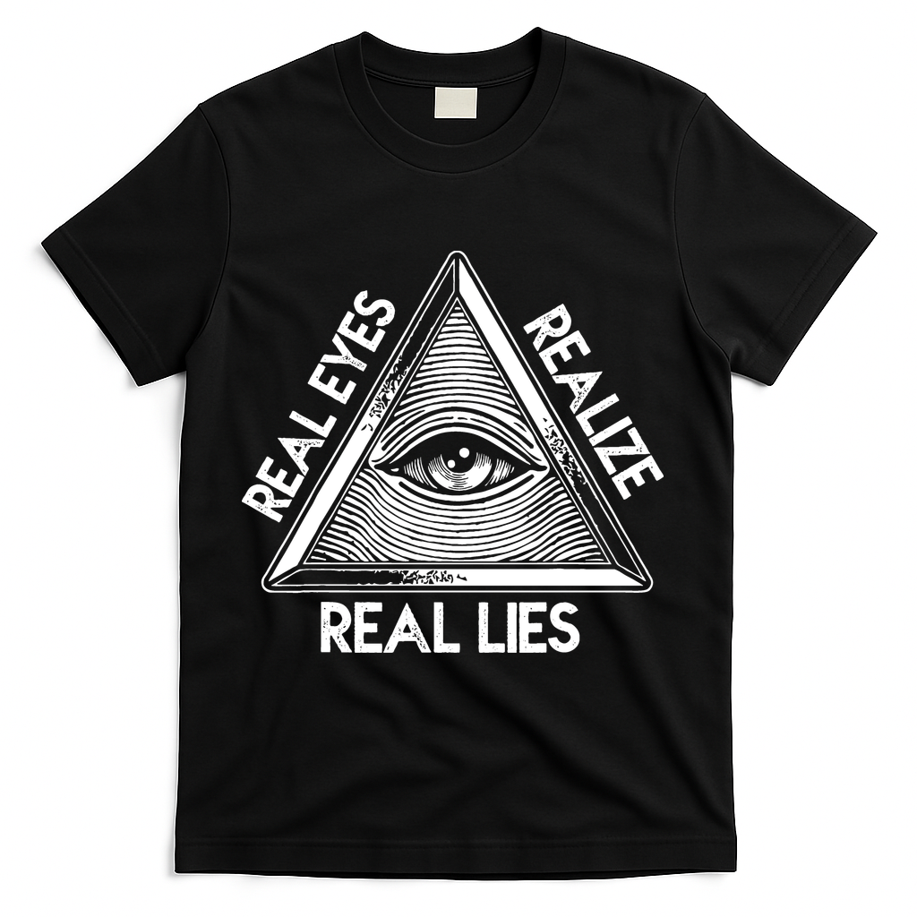 Seeing Eye Realize Real Lies Truth Awareness T-Shirt - Black