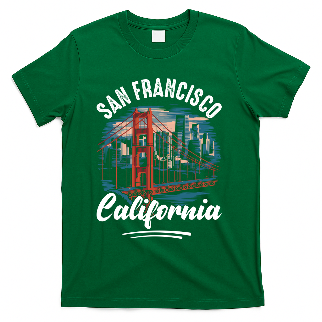 San Francisco California Souvenir Travel Gift T-Shirt - Green