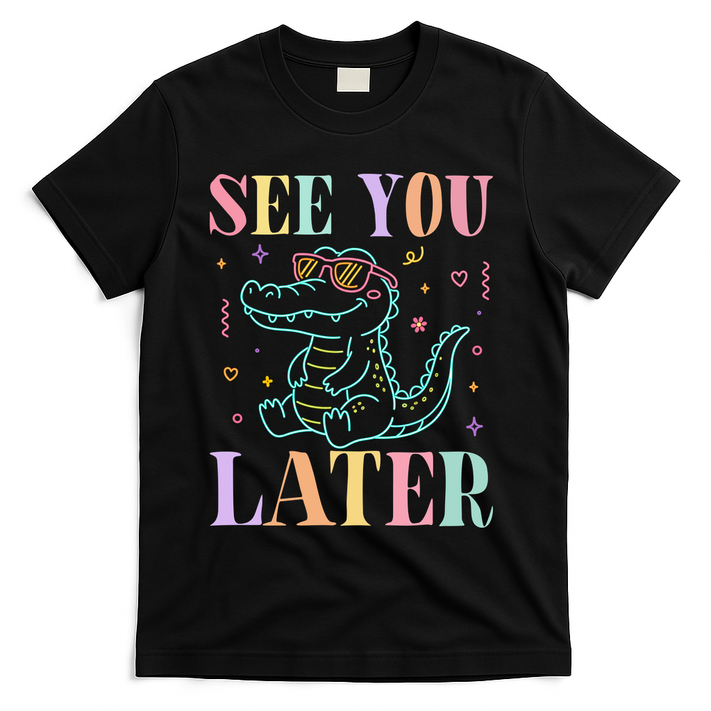 See You Later Summer Last Day Of School T-Shirt - Black