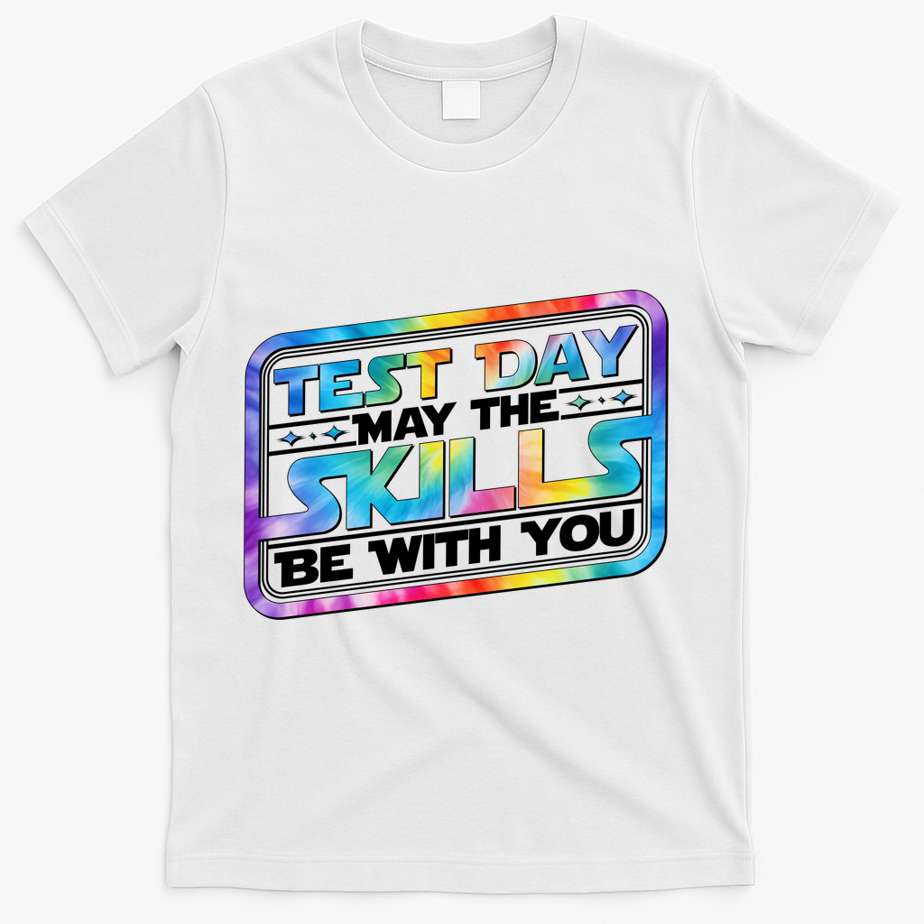 Test Day May Skills Be With You T-Shirt - White