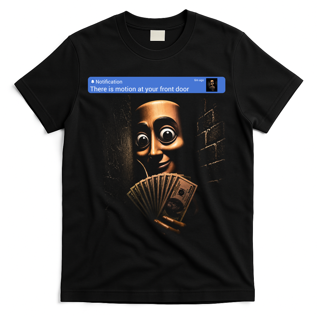 There Is Motion At Your Front Door Tung Tung Tung Sahur T-Shirt - Black