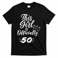 This  Is Officially 50 Fifty 50Th Fiftieth Cute Birthday T-Shirt - Black