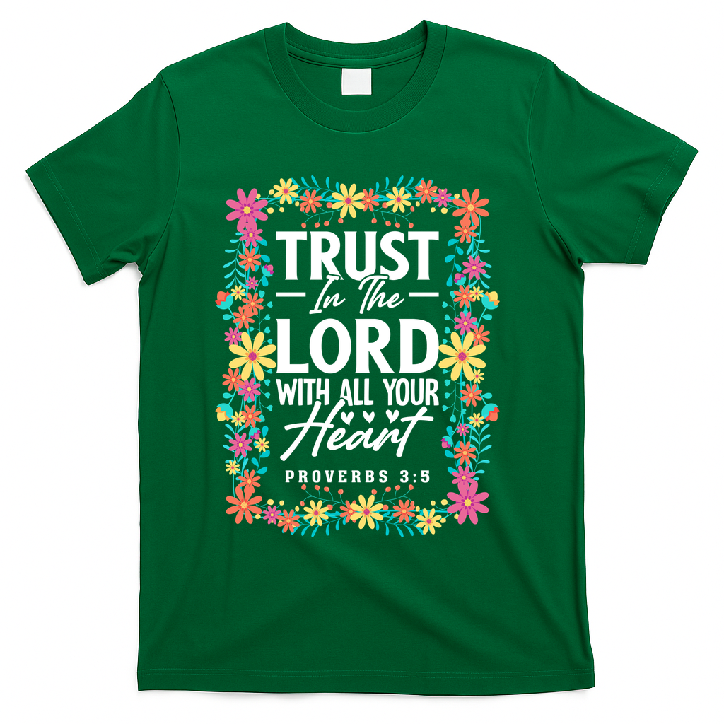 Trust In The Lord With All Your Heart T-Shirt - Green