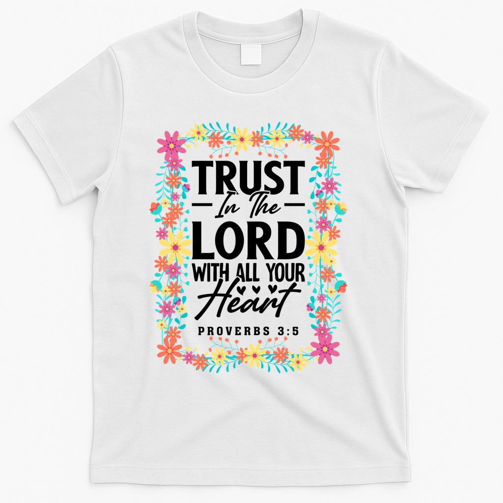 Trust In The Lord With All Your Heart T-Shirt - White