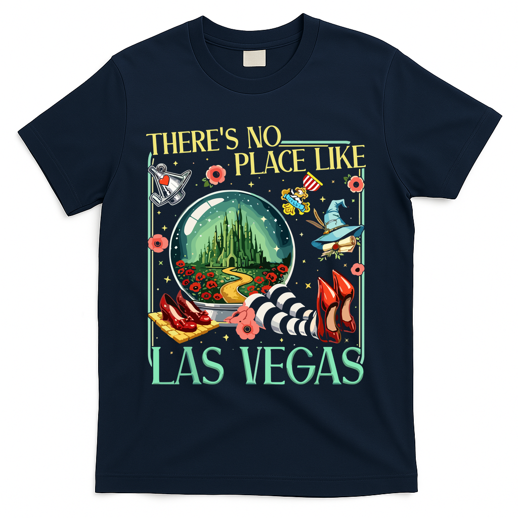 There's No Place Like Las Vegas Wizard T-Shirt - Navy