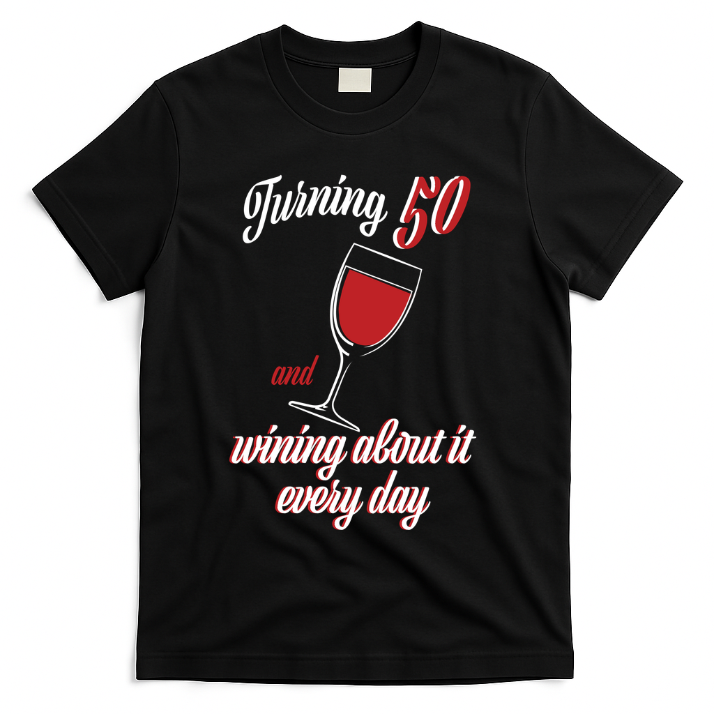 Turning 50 And Wining About It Everyday T-Shirt - Black