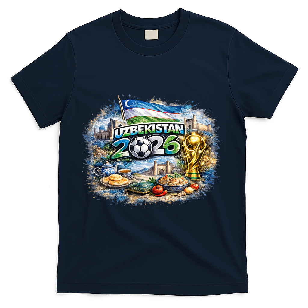 UZBEKISTAN North America Soccer Tournament 2026 T-Shirt - Navy