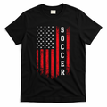 USA Soccer Fan American Flag T-Shirt - Black