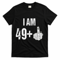 Vintage 1969 50th Birthday Shirt I Am 49 Plus Middle Finger T-Shirt - Black