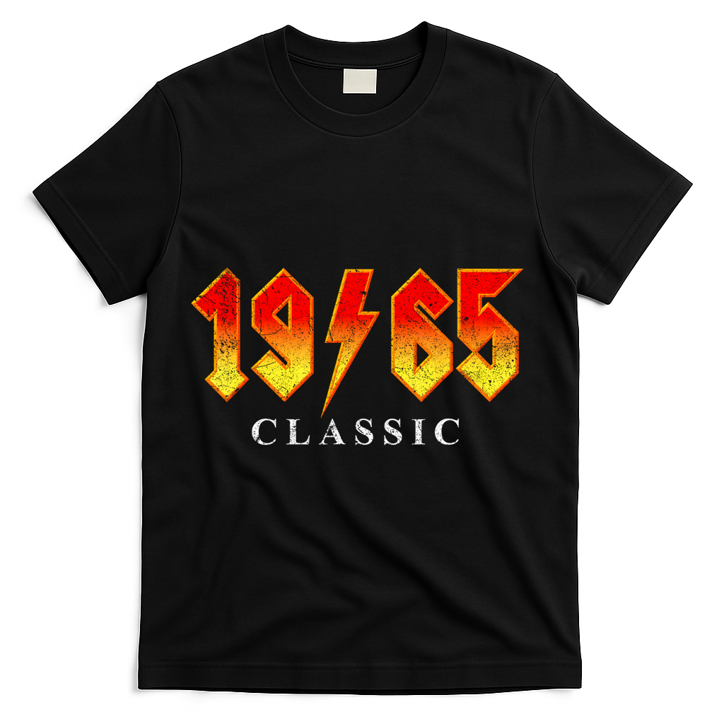 Vintage 1965 Classic Rock Birthday T-Shirt - Black
