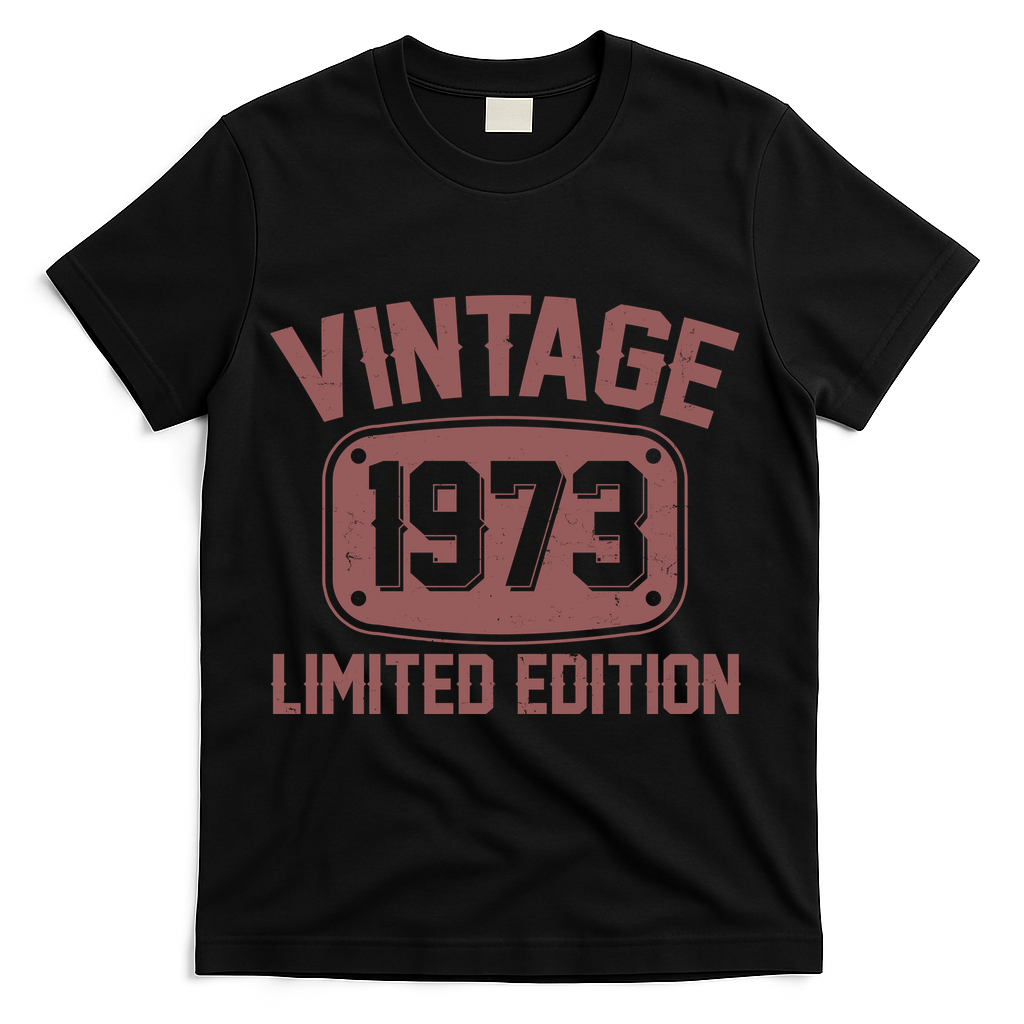 Vintage 1973 Limited Edition 50th Birthday T-Shirt - Black