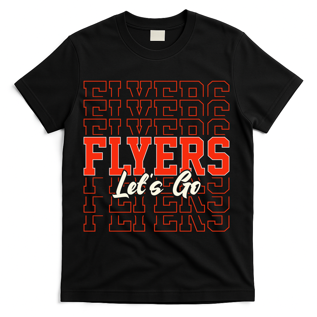 Vintage Flyers Lets Go  T-Shirt - Black