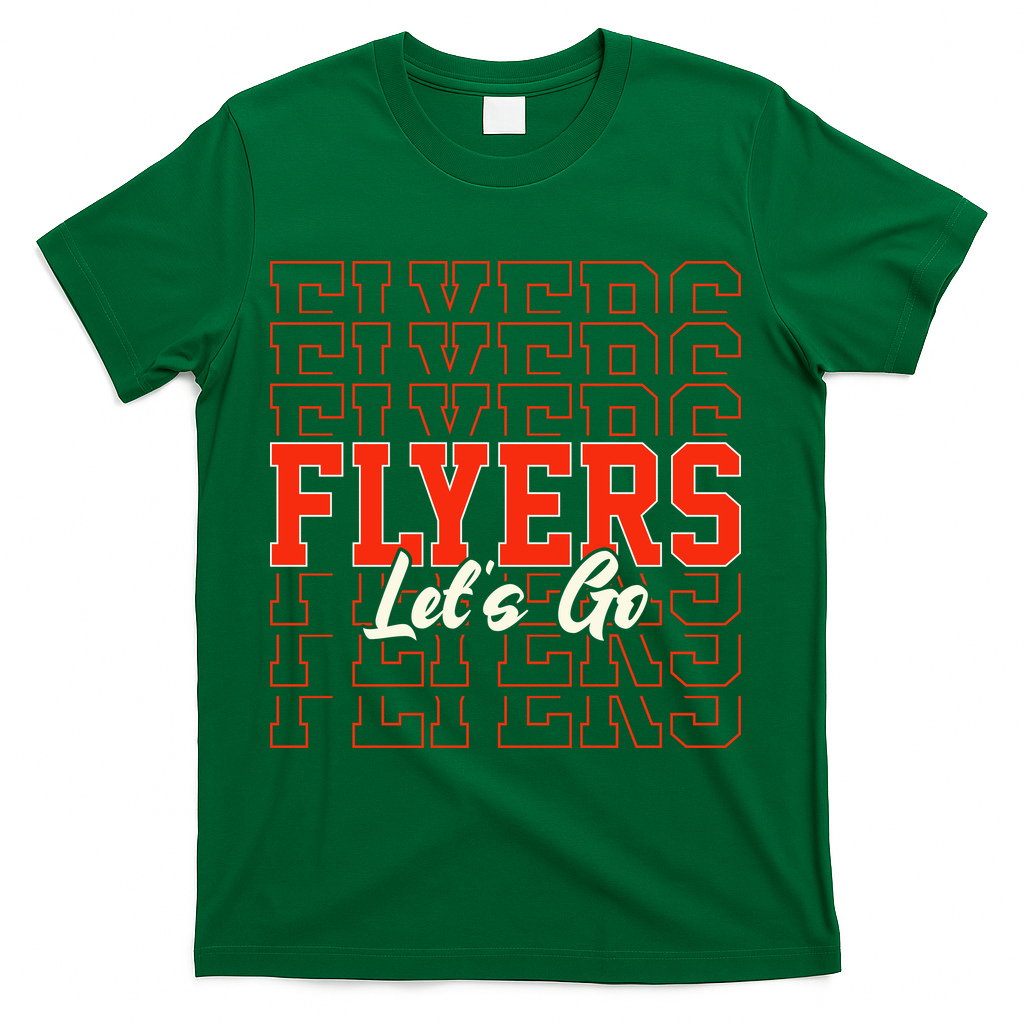 Vintage Flyers Lets Go  T-Shirt - Green